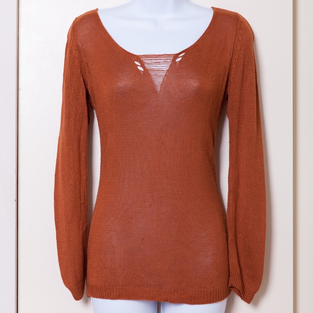 Burnt Orange Knit Sweater